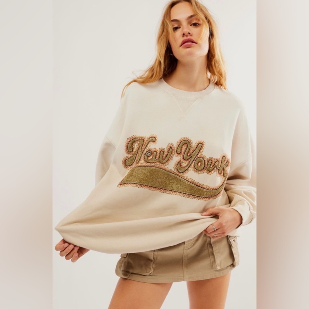 NWOT Free People Bali Drifter New York Sweatshirt